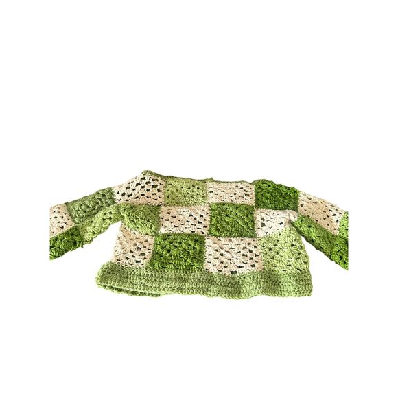 Handmade green crochet sweater - Picture 2 of 7